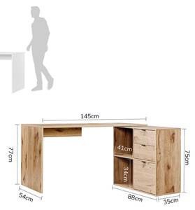 Eckschreibtisch mit Regal Der Produktive Eiche Dekor - 145 x 65 cm