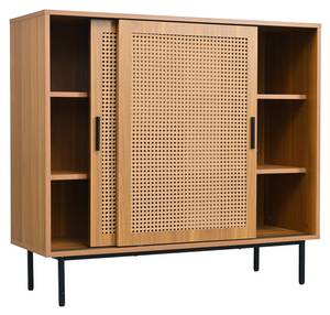 Sideboard RattanWalnut Ⅲ Braun - Holzwerkstoff - Metall - 100 x 90 x 37 cm