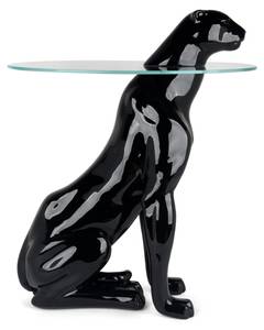 Tisch Sitzender Panther Schwarz - Glas - 64 x 80 x 46 cm