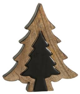 Weihnachtsbaum Chalet Chic Schwarz - Holz teilmassiv - 20 x 3 x 23 cm