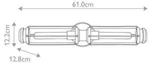 Wandlampe BETHANY Schwarz - Messing Matt - Silber / Grau - Silbergrau - Durchscheinend - 61 x 12 cm