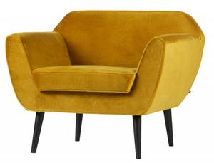 ROCCO - Fauteuil en velours jaune ocre Jaune melon - Jaune