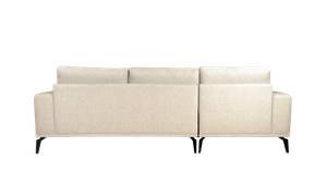 Ecksofa New York Leinen Beige - Holzwerkstoff - Massivholz - 265 x 85 x 165 cm