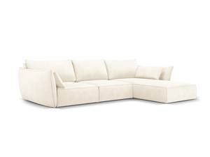 Ecksofa KAELLE 4 Sitzplätze Hochglanz Beige