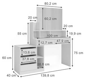 Schminktisch Anja 41282 Weiß