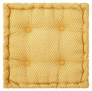 Coussin de sol au  style géométrique Jaune - Fibres naturelles - 40 x 8 x 40 cm