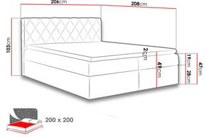 Boxspringbett Paros Dunkelgrün - Breite: 206 cm