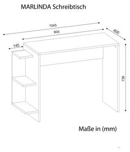 Schreibtisch Marlinda Weiß Weiß - Holzwerkstoff - 104 x 78 x 40 cm