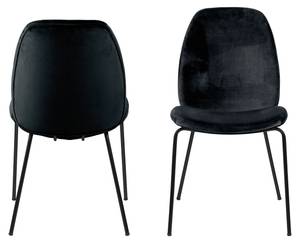 Chaise de salle à manger Carlo lot de 2 Noir - Textile - 48 x 88 x 63 cm