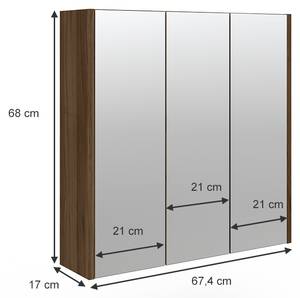 Bad Spiegelschrank Majest 37211 Braun - Holzwerkstoff - 67 x 68 x 17 cm