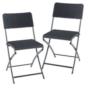 Lot de 2 chaises pliantes Mark Noir - Métal - Matière plastique - 45 x 81 x 58 cm