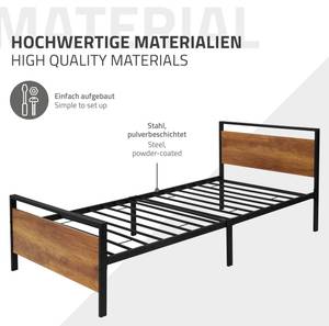 Metallbett mit Matratze 94 x 81 x 208 cm - Mit Lattenrost