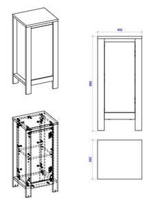 Armoires latérales CLASSIC SCAB40 1D Beige - Bois manufacturé - 40 x 86 x 35 cm