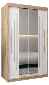 Armoire à portes coulissantes york 1 Imitation chêne de Sonoma - Blanc - Largeur : 120 cm - 2 porte