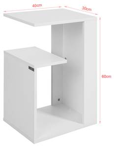 Table d'appoint Bout de Canapé FBT69-W Blanc - Bois manufacturé - 30 x 60 x 40 cm