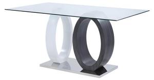 Table AYANE Gris - Verre - 90 x 76 x 160 cm