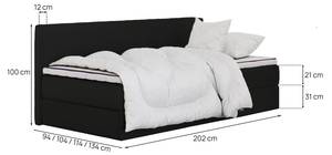 Boxspringbett MITTO CONTI SOLO Schwarz - Breite: 80 cm - H3