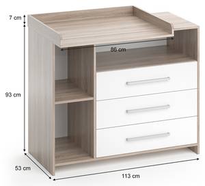 Commode à langer Oskar 29082 Marron - Blanc