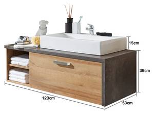 Unterschrank Bay Braun - Holz teilmassiv - 123 x 54 x 53 cm