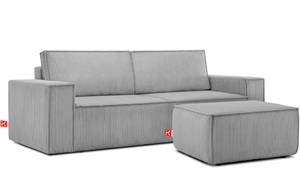 NAPI Sofa 3 Sitzer Hellgrau - Breite: 244 cm