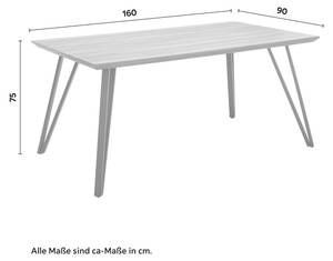 Esstisch Delia Braun - Holzwerkstoff - Metall - 160 x 90 x 75 cm