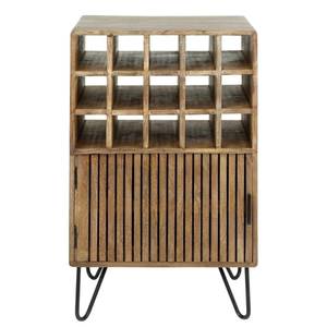 Kommode Boni Schwarz - Braun - Metall - Massivholz - Holzart/Dekor - 56 x 90 x 35 cm