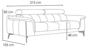 Relaxsofa 3-Sitzer Matera Grau