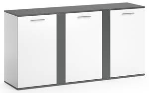 Sideboard Novelli mit 3 Türen Anthrazit - Weiß