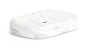Seifenschale "Marmor", Keramik, weiß Weiß - Keramik - 9 x 3 x 13 cm
