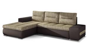 Ecksofa OVIATO Beige - Braun - Ecke davorstehend links