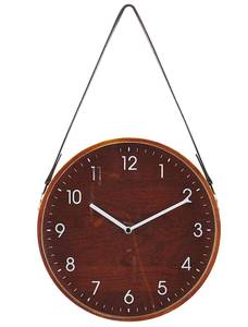 Wanduhr RENENS Braun - Weiß - Holzwerkstoff - 26 x 44 x 6 cm