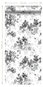 papier peint roses 6965 Noir