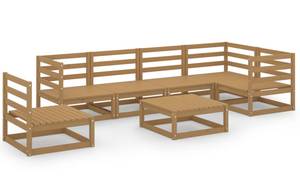 Garten-Lounge-Set (7-teilig) 3009790-1 Braun - Massivholz - Holzart/Dekor - 70 x 30 x 70 cm