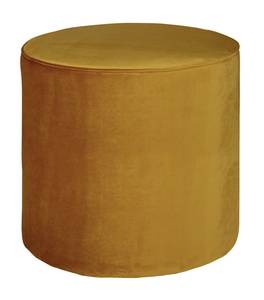 Pouf rond velours L ocre Jaune