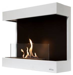 Bioethanol-Kamin NEMESIS Weiß - Glas - 70 x 55 x 25 cm