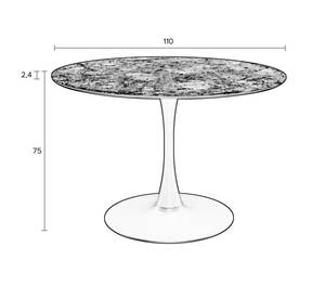 Table à manger Maru Noir - En partie en bois massif - 110 x 75 x 110 cm