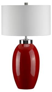 Lampe de table THALIE Beige - Blanc crème - Granit - Rouge