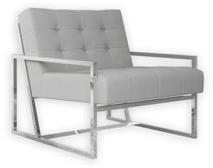 Loungesessel Chicago Grau - Silber - Silber