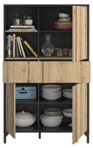 Vitrinenschrank Esteban Beige - Holzwerkstoff - 41 x 153 x 94 cm