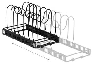 Organisateur pour vos casseroles Noir - Métal - 59 x 19 x 18 cm