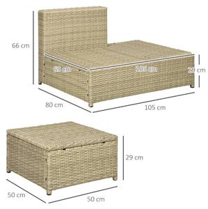 Gartensofa Set (4-tlg.) 860-299V00GG Grau - Polyrattan - 80 x 66 x 105 cm