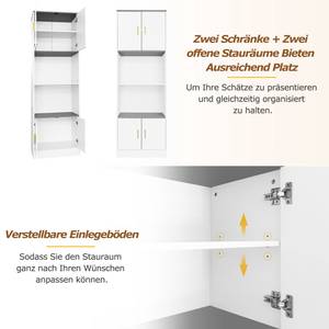 Standvitrine DianaZoom Ⅴ Weiß - Holzwerkstoff - Metall - 60 x 180 x 40 cm