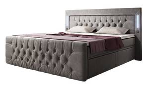 Boxspringbett Charme Grau - Breite: 180 cm - H3