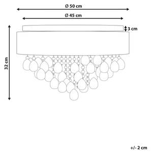 Lampe suspension CEDEIRA Argenté - Verre - 50 x 32 x 50 cm