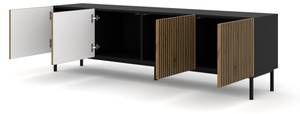 Tv lowboard RAVENNA F RTV200 4D Aschgrau - Beige - Schwarz - Braun