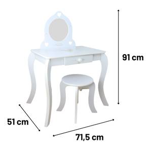 Schminktisch Kinder mit Spiegel und Weiß - Holzwerkstoff - 51 x 91 x 72 cm