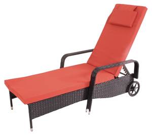 Chaise longue poly-rotin Carrara Anthracite - Orange