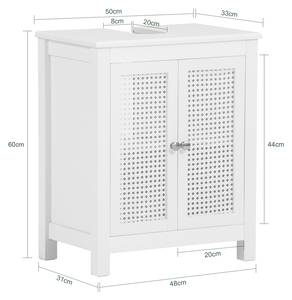 Meuble sous Vasque BZR35-W Blanc - Bois manufacturé - 50 x 60 x 33 cm