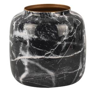 Vase Marble Look Schwarz - Metall - 20 x 20 x 20 cm