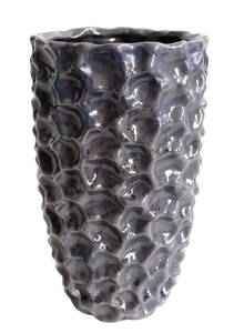 Vase Dented Grau - Keramik - 15 x 25 x 15 cm